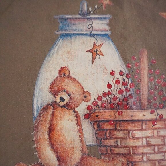 Vintage Jerzees Brown Teddy Bear Basket Vase Cotton Blend Crewneck Sweater S - Picture 12 of 12